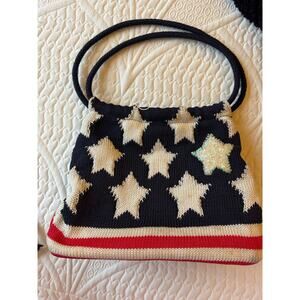 Y2K The Sak American Flag USA Pride Crochet Shoulder Bag Pristine Sparkle Star